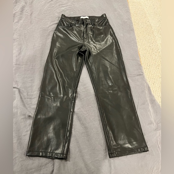 Abercrombie Vegan Leather 90s Straight Pants - Picture 2 of 4